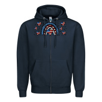 Navy american flag rainbow 16oz libbey cup Zipper Hoodie - HRA Design Shop