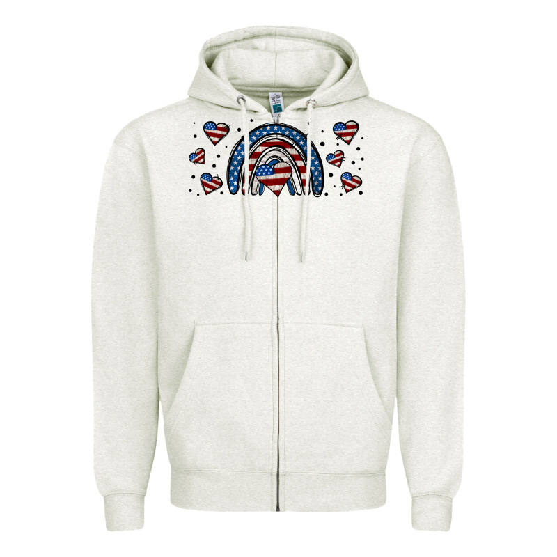 American Flag Rainbow 16oz Libbey Cup Zipper Hoodie by HRA Design Shop | Teevron