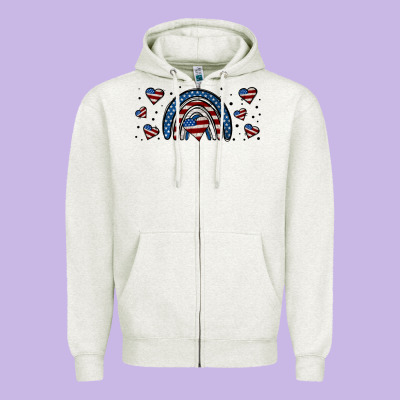 American Flag Rainbow 16oz Libbey Cup Zipper Hoodie Designed By Hra Design Shop