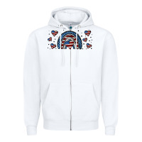 White american flag rainbow 16oz libbey cup Zipper Hoodie - HRA Design Shop