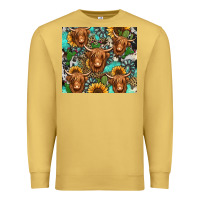 Antique Gold long haired shaggy cow western Premium Sweatshirt - Jasminsmagicworld