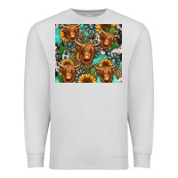 Dove Grey long haired shaggy cow western Premium Sweatshirt - Jasminsmagicworld