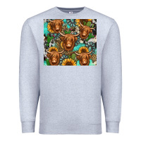 Heather Grey long haired shaggy cow western Premium Sweatshirt - Jasminsmagicworld