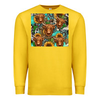 Lemon long haired shaggy cow western Premium Sweatshirt - Jasminsmagicworld