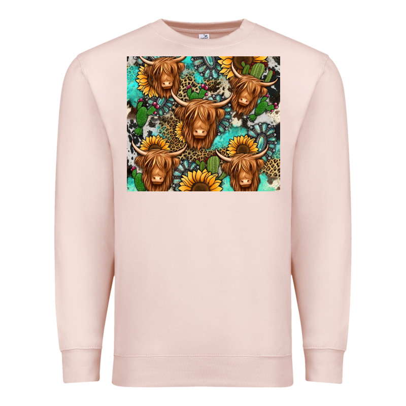 Long Haired Shaggy Cow Western Premium Sweatshirt by Jasminsmagicworld | Teevron