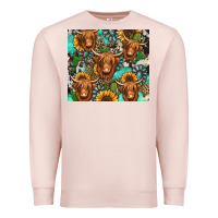 Pale Pink long haired shaggy cow western Premium Sweatshirt - Jasminsmagicworld