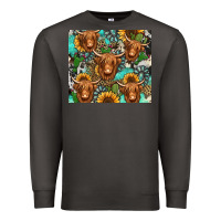 Smoke long haired shaggy cow western Premium Sweatshirt - Jasminsmagicworld