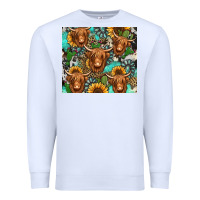 White long haired shaggy cow western Premium Sweatshirt - Jasminsmagicworld