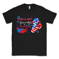 Black Flip flops fireworks & freedom 4th of july Classic Tee - CowGirlArtShop