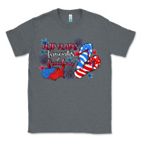 Charcoal Heather Flip flops fireworks & freedom 4th of july Classic Tee - CowGirlArtShop