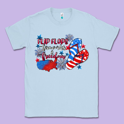 Flip Flops Fireworks & Freedom 4th Of July Classic Tee Designed By Cowgirlartshop