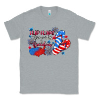 Heather Grey Flip flops fireworks & freedom 4th of july Classic Tee - CowGirlArtShop