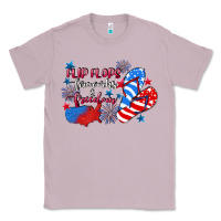 Lilac Flip flops fireworks & freedom 4th of july Classic Tee - CowGirlArtShop