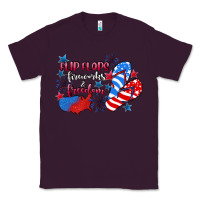 Plum Flip flops fireworks & freedom 4th of july Classic Tee - CowGirlArtShop