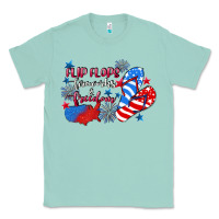 Seafoam Flip flops fireworks & freedom 4th of july Classic Tee - CowGirlArtShop