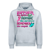 Heather Grey Support The Lighters Admire The Survivors Remember The Angels Urban Hoodie - BundleAndBundleShop
