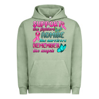 Pigment Oil Green Support The Lighters Admire The Survivors Remember The Angels Urban Hoodie - BundleAndBundleShop