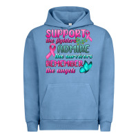 Pigment Pebble Blue Support The Lighters Admire The Survivors Remember The Angels Urban Hoodie - BundleAndBundleShop