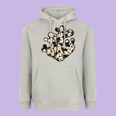 Cowhide Cactus Heavyweight Hoodie Designed By Jahusdesignshop