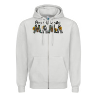 Dove Grey blessed to be called mama Zipper Hoodie - CowhideDigitalArt