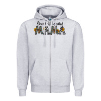 Heather Grey blessed to be called mama Zipper Hoodie - CowhideDigitalArt