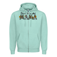 Seafoam blessed to be called mama Zipper Hoodie - CowhideDigitalArt