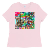 Bubblegum Pink fuck everything skeletons Ladies Tee - AdoDesignShop
