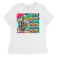 White fuck everything skeletons Ladies Tee - AdoDesignShop