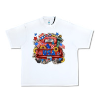White usa truck Urban Heavy Tee - Zillion Design Studio