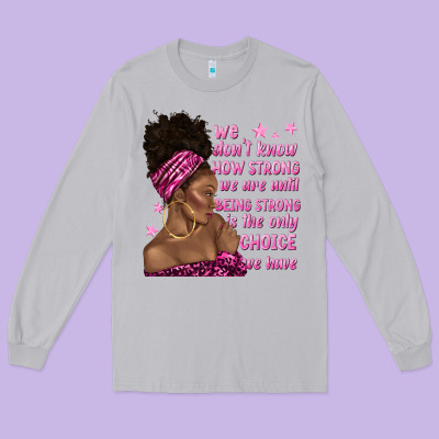 Afro Woman Cancer Long Sleeve Tee Designed By Texasbilliewilder
