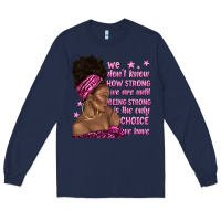 Navy afro woman cancer Long Sleeve Tee - texasbilliewilder