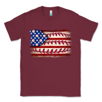 Burgundy Baseball American flag Classic Tee - Neo Western
