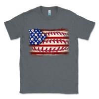 Charcoal Heather Baseball American flag Classic Tee - Neo Western