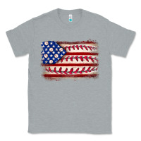 Heather Grey Baseball American flag Classic Tee - Neo Western