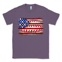 Lavender Baseball American flag Classic Tee - Neo Western