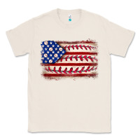 Natural Baseball American flag Classic Tee - Neo Western
