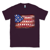 Plum Baseball American flag Classic Tee - Neo Western