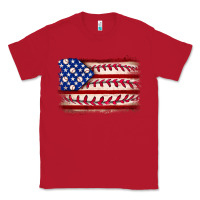 Red Baseball American flag Classic Tee - Neo Western