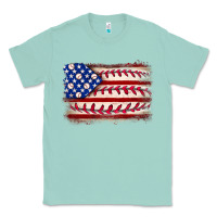 Seafoam Baseball American flag Classic Tee - Neo Western