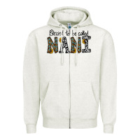 Oatmeal Heather blessed to be called nanı Zipper Hoodie - CowhideDigitalArt