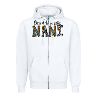 White blessed to be called nanı Zipper Hoodie - CowhideDigitalArt