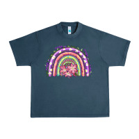 Midnight Navy Easter Floral Spring Rainbow Urban Heavy Tee - RanaPortraitStore