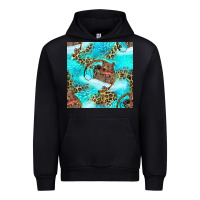 Black Mama Bear Hunting Fish With Leopard Seamless Pattern Urban Hoodie - BundleAndBundleShop