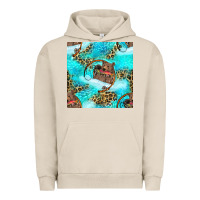 Pigment French Oak Mama Bear Hunting Fish With Leopard Seamless Pattern Urban Hoodie - BundleAndBundleShop