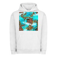 Pigment Lunar Rock Mama Bear Hunting Fish With Leopard Seamless Pattern Urban Hoodie - BundleAndBundleShop
