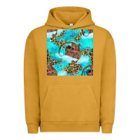 Pigment Peanut Butter Mama Bear Hunting Fish With Leopard Seamless Pattern Urban Hoodie - BundleAndBundleShop