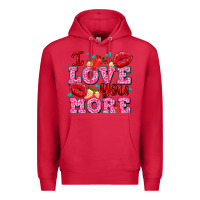 Cardinal i love you more with lips and strawberry Premium Hoodie - AdoDesignShop
