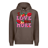 Coffee i love you more with lips and strawberry Premium Hoodie - AdoDesignShop