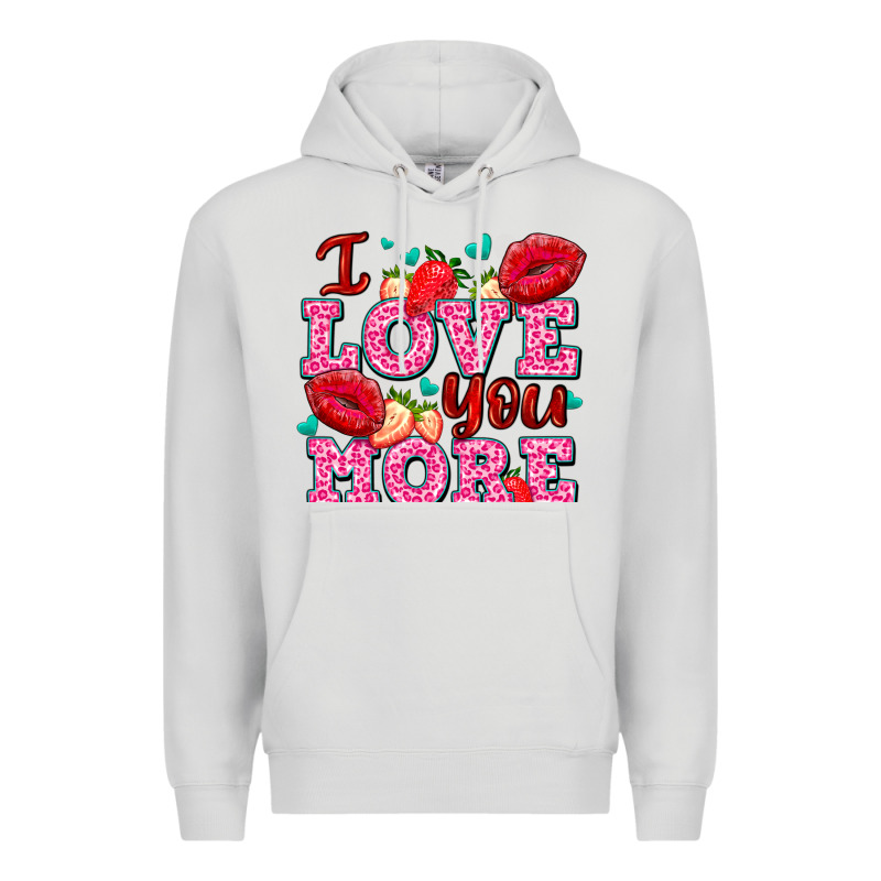 I Love You More With Lips And Strawberry Premium Hoodie by AdoDesignShop | Teevron