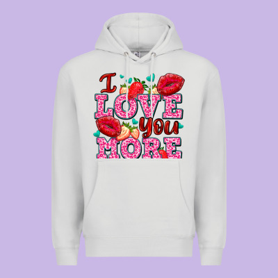 I Love You More With Lips And Strawberry Premium Hoodie Designed By Adodesignshop